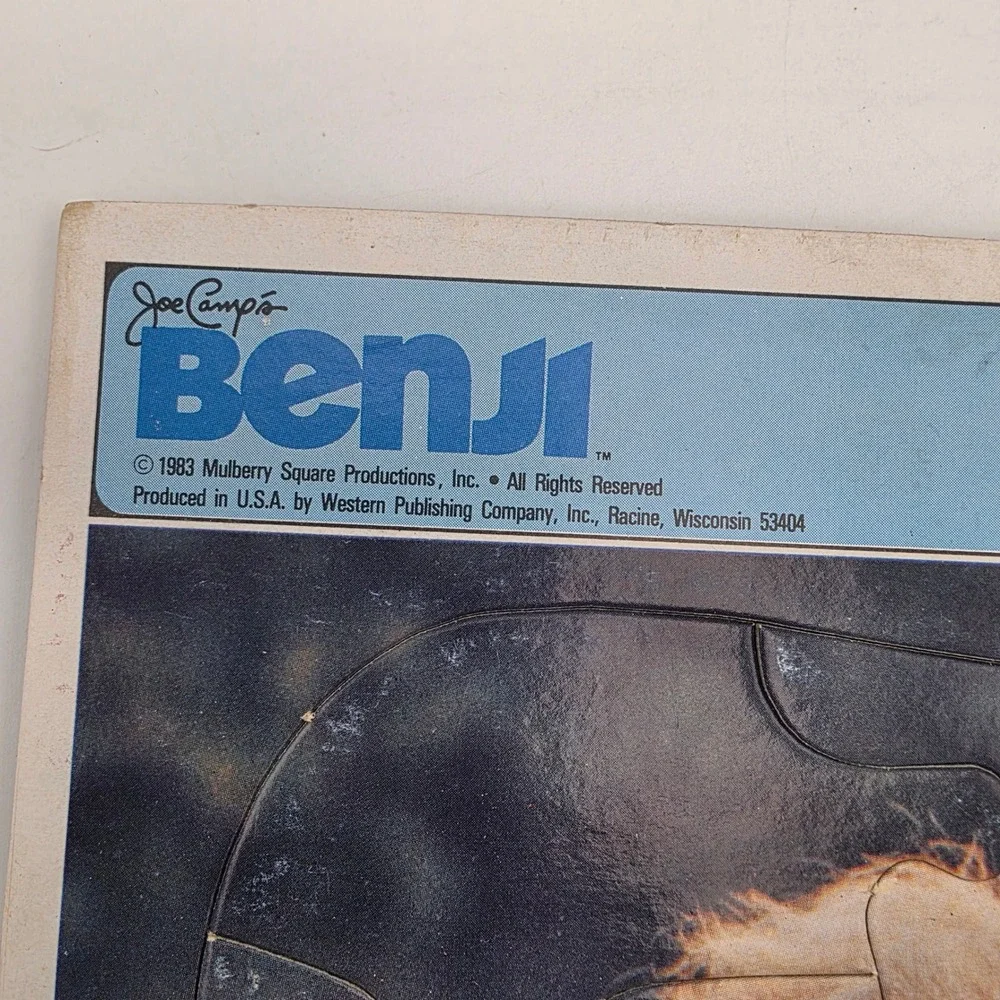 Vintage 1983 Benji Dog Golden Frame-Tray Puzzle Joe Camp 4512C-36 Movie Toy